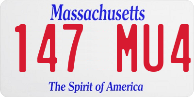MA license plate 147MU4