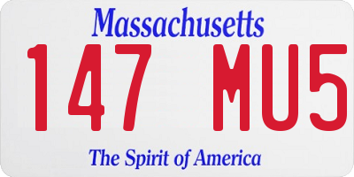 MA license plate 147MU5