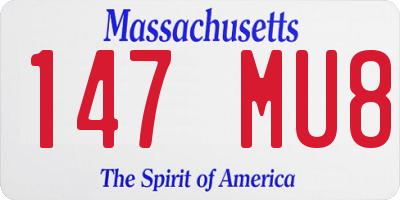MA license plate 147MU8