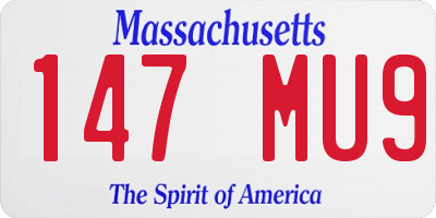 MA license plate 147MU9