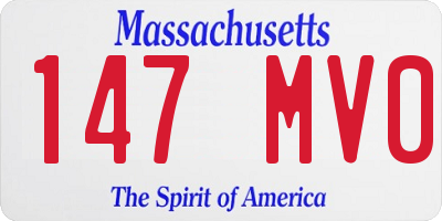 MA license plate 147MV0