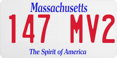 MA license plate 147MV2