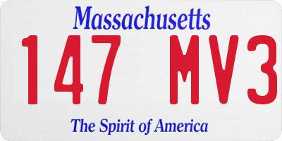 MA license plate 147MV3