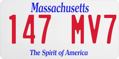 MA license plate 147MV7