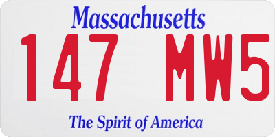 MA license plate 147MW5