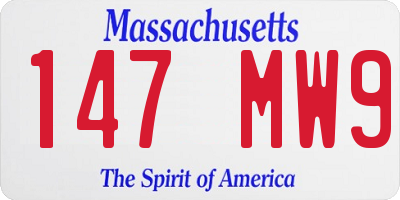 MA license plate 147MW9