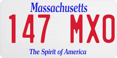 MA license plate 147MX0