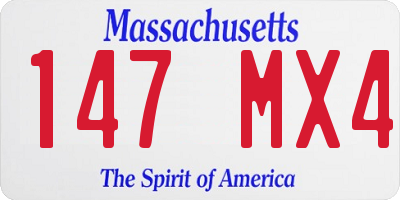MA license plate 147MX4