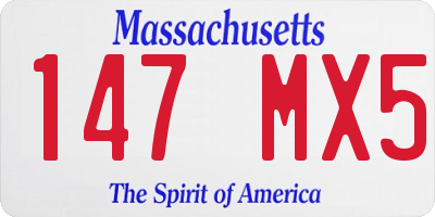 MA license plate 147MX5