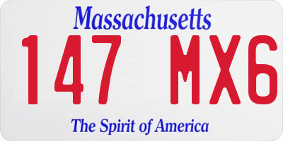 MA license plate 147MX6