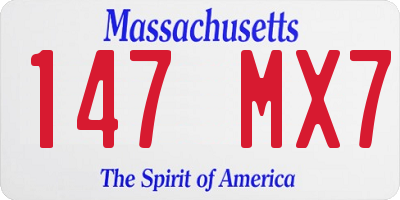 MA license plate 147MX7