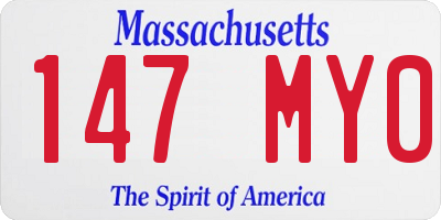 MA license plate 147MY0