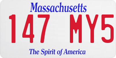 MA license plate 147MY5