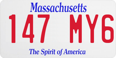 MA license plate 147MY6