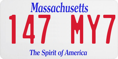 MA license plate 147MY7