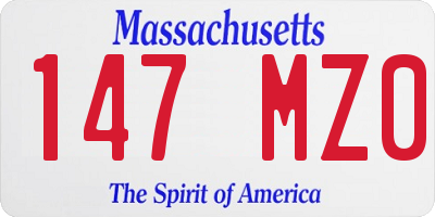 MA license plate 147MZ0