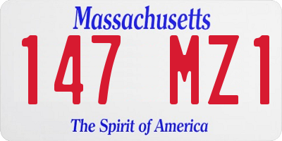 MA license plate 147MZ1