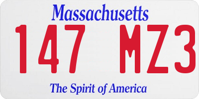 MA license plate 147MZ3