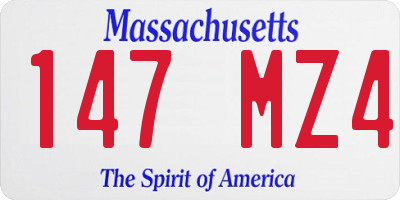 MA license plate 147MZ4