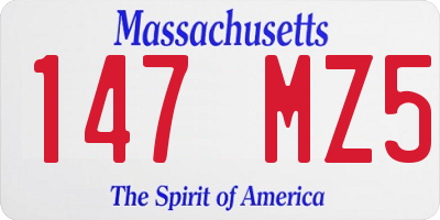 MA license plate 147MZ5