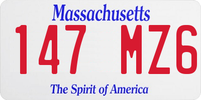 MA license plate 147MZ6
