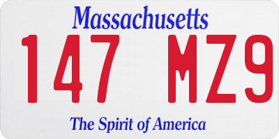MA license plate 147MZ9