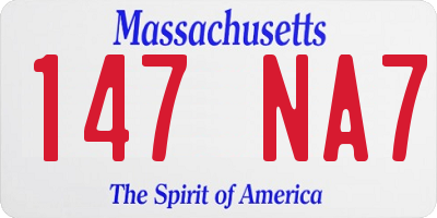 MA license plate 147NA7