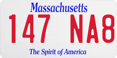 MA license plate 147NA8