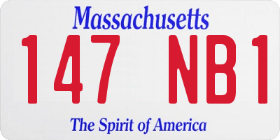 MA license plate 147NB1