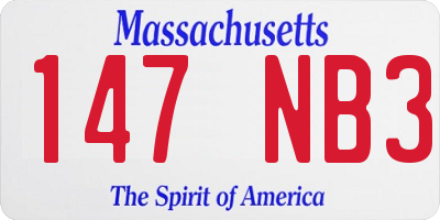 MA license plate 147NB3