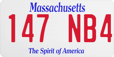 MA license plate 147NB4