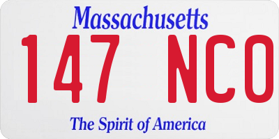 MA license plate 147NC0