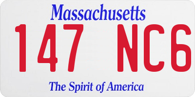 MA license plate 147NC6