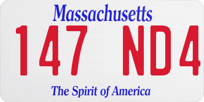 MA license plate 147ND4