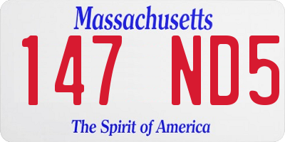 MA license plate 147ND5