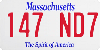 MA license plate 147ND7