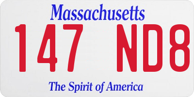 MA license plate 147ND8