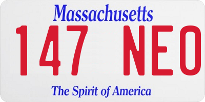 MA license plate 147NE0