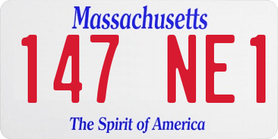 MA license plate 147NE1