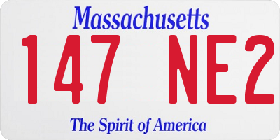 MA license plate 147NE2