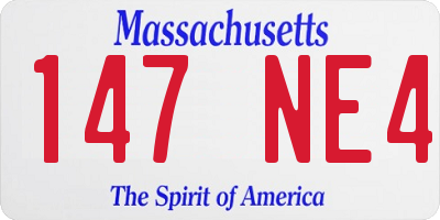 MA license plate 147NE4