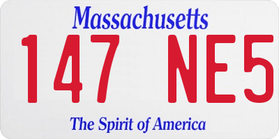 MA license plate 147NE5