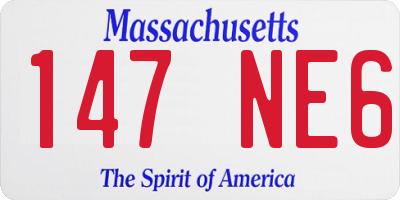 MA license plate 147NE6