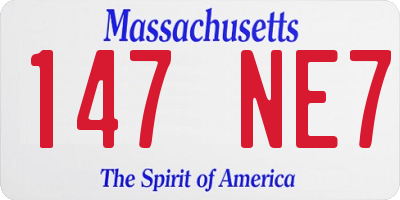 MA license plate 147NE7