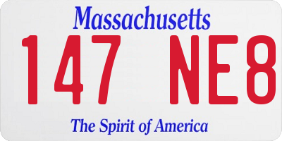 MA license plate 147NE8