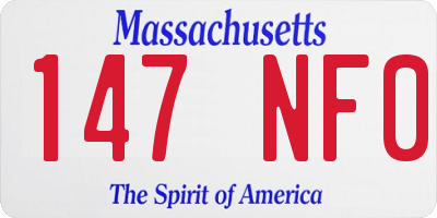 MA license plate 147NF0