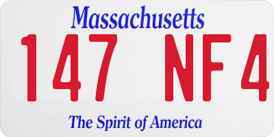 MA license plate 147NF4