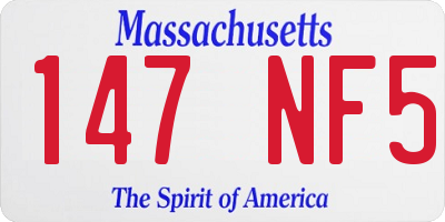 MA license plate 147NF5