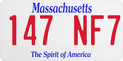 MA license plate 147NF7
