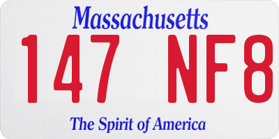 MA license plate 147NF8